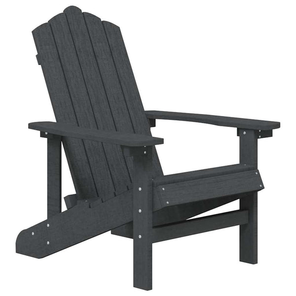 Hdpe Adirondack Garden Chairs And Table Set Anthracite Patio Chairs
