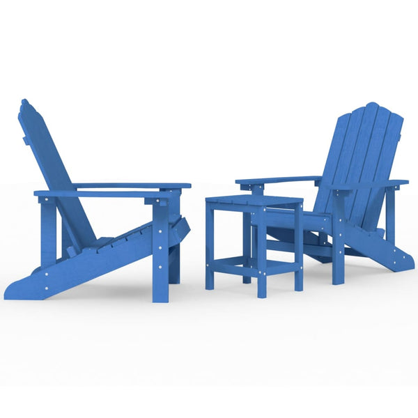 Garden Adirondack Chairs With Table Hdpe Aqua Blue Patio Chairs