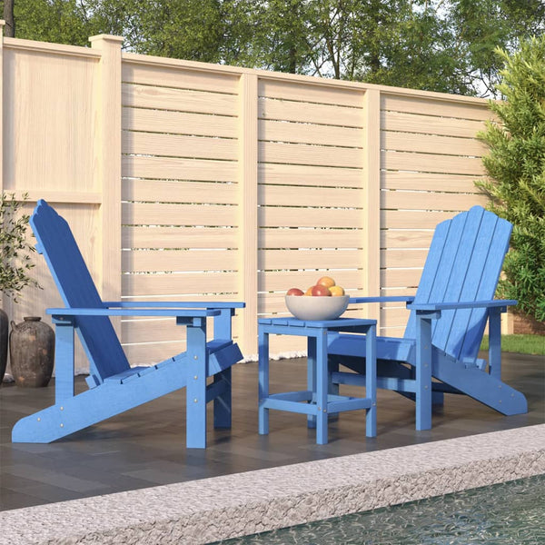 Garden Adirondack Chairs With Table Hdpe Aqua Blue Patio Chairs