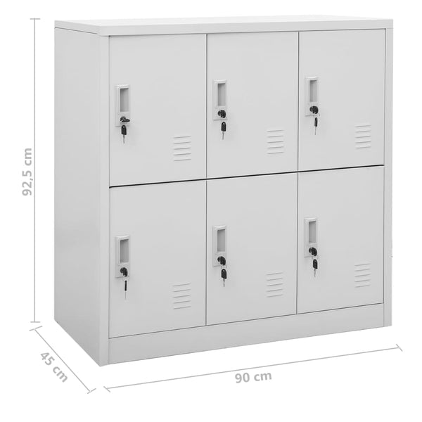 Vidaxl Locker Cabinets 2 Pcs Light Grey 90X45x92.5 Cm Steel Cabinets & Cupboards
