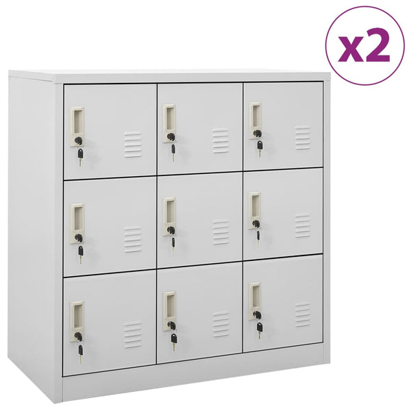 Vidaxl Locker Cabinets 2 Pcs Light Grey 90X45x92.5 Cm Steel Cabinets & Cupboards