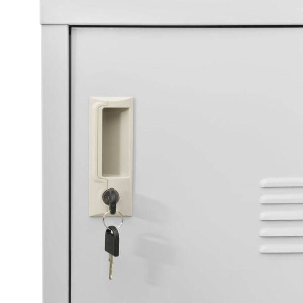 Vidaxl Locker Cabinets 2 Pcs Light Grey 90X45x92.5 Cm Steel Cabinets & Cupboards