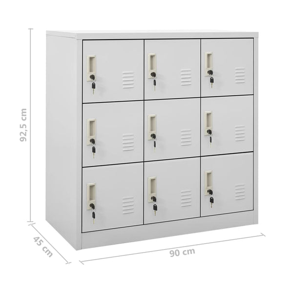 Vidaxl Locker Cabinets 2 Pcs Light Grey 90X45x92.5 Cm Steel Cabinets & Cupboards