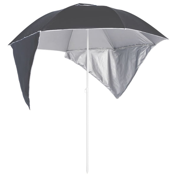 Beach Umbrella With Side Walls Anthracite 215 Cm Patio Umbrellas