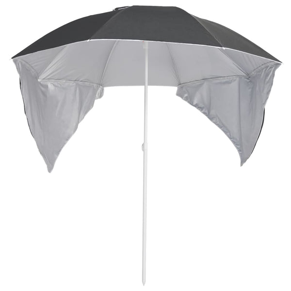 Beach Umbrella With Side Walls Anthracite 215 Cm Patio Umbrellas