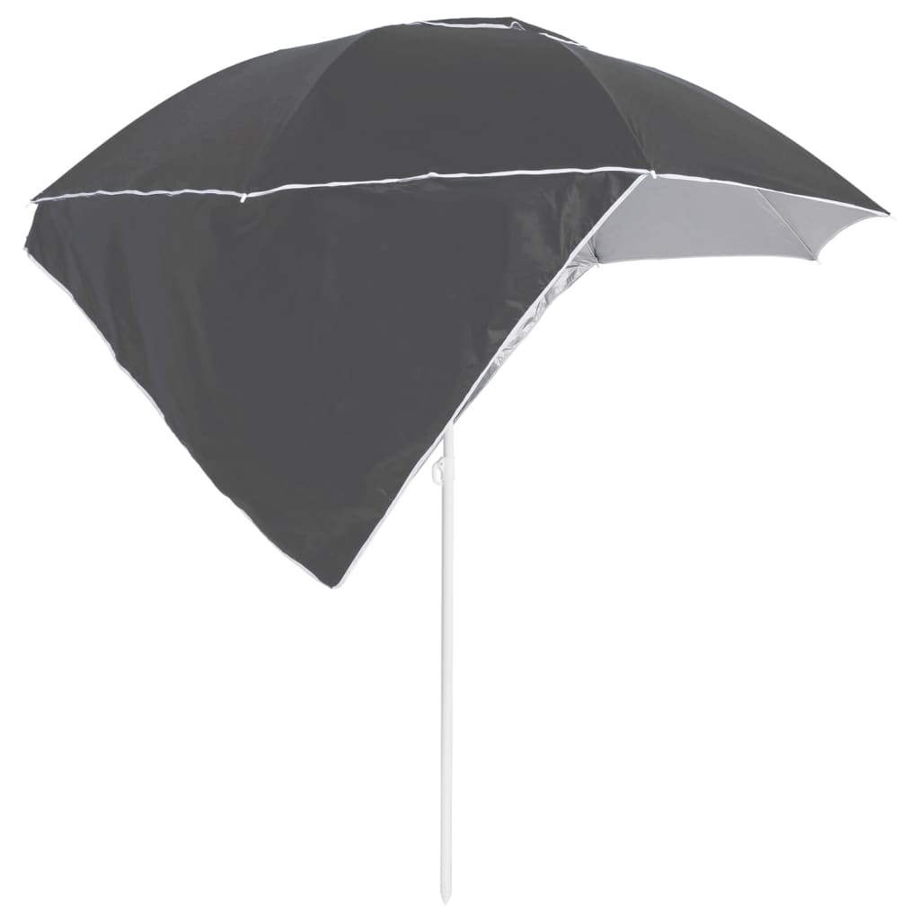 Beach Umbrella With Side Walls Anthracite 215 Cm Patio Umbrellas