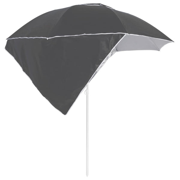 Beach Umbrella With Side Walls Anthracite 215 Cm Patio Umbrellas
