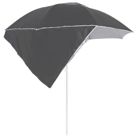 Beach Umbrella With Side Walls Anthracite 215 Cm Patio Umbrellas