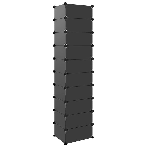 Shoe Rack Black 44X32x174 Cm Pp Shoe Racks