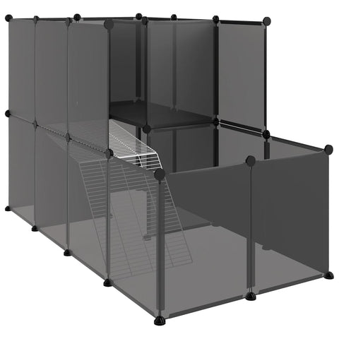 Small Animal Cage Black 142X74x93 Cm Pp And Steel Small Animal Cages & Hutches