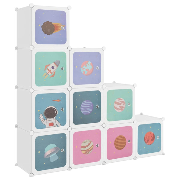 Cube Storage Cabinet For Kids With 10 Cubes White Pp Storage Units