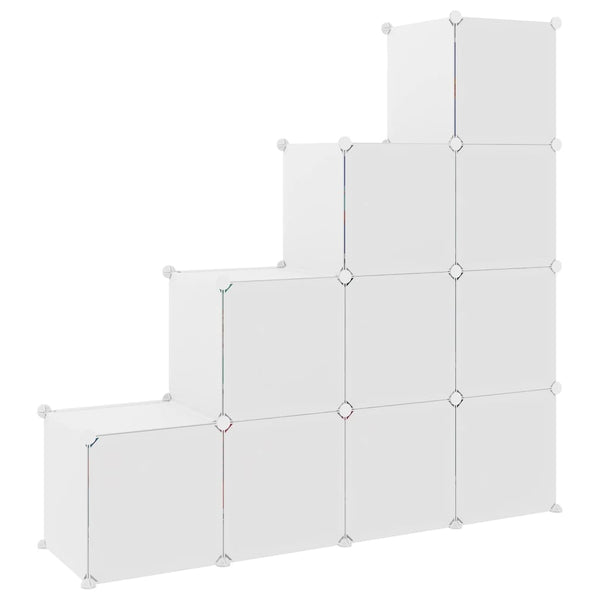 Cube Storage Cabinet For Kids With 10 Cubes White Pp Storage Units