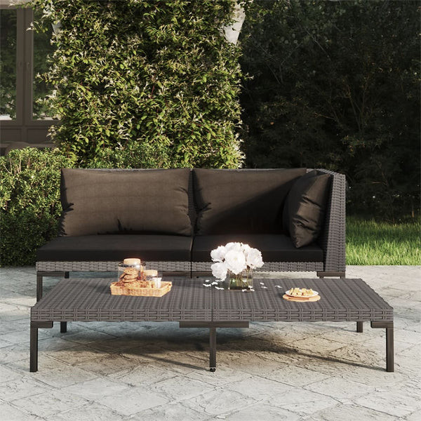 Garden Sofa With Cushions Half Round Poly Rattan Patio Furniture Sets