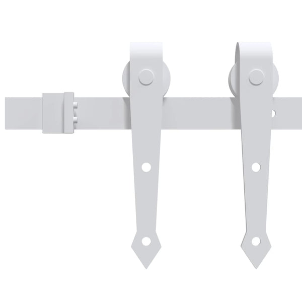 Kit 200 Cm Steel White Sliding Door Hardware