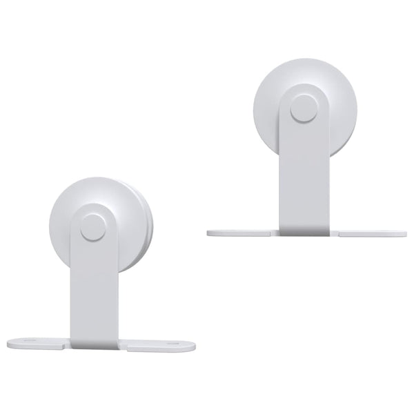 Vidaxl Kit 183 Cm Steel White Sliding Door Hardware