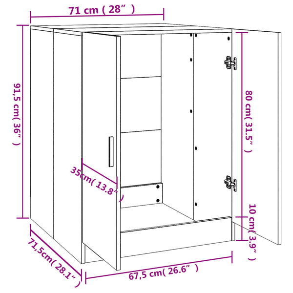Washing Machine Cabinet Smoked Oak 71X71.5X91.5Cm Cabinets & Cupboards