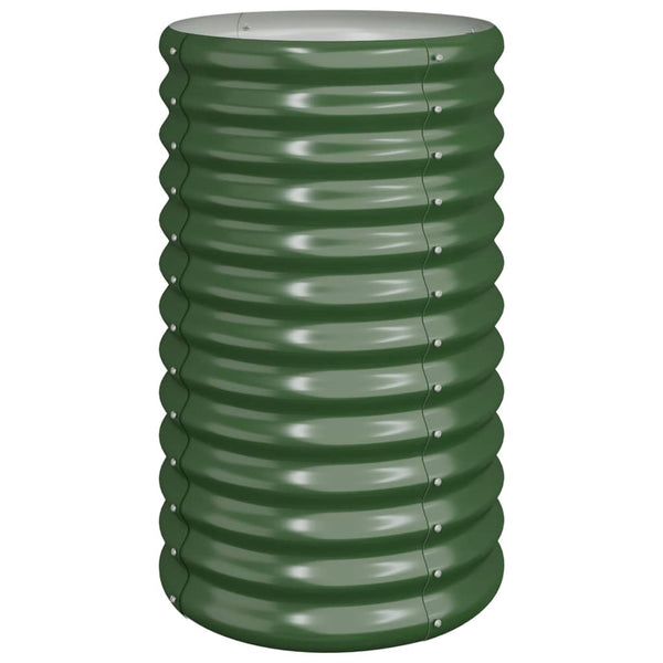 Garden Planter Powder Coated Steel 40X40x68 Cm Green Planters & Vases