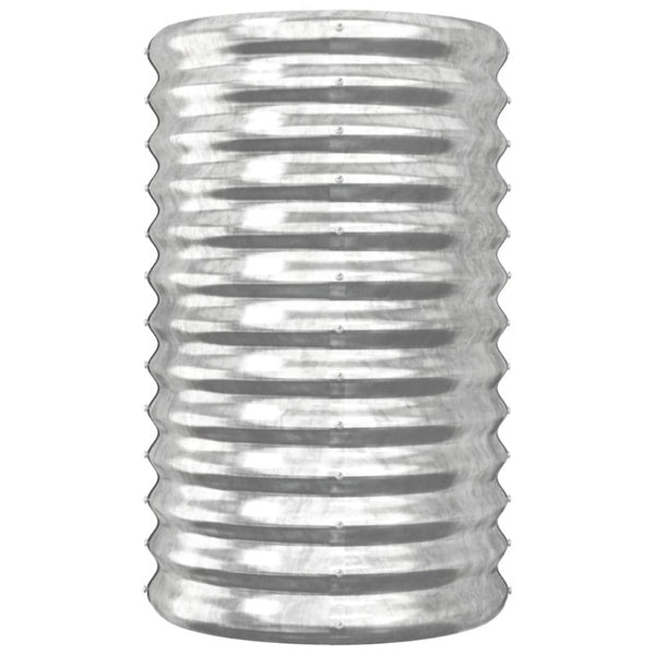 Garden Planter Powder Coated Steel 40X40x68 Cm Silver Baskets Pots Window Boxes