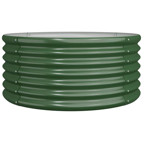 Vidaxl Garden Planter Galvanised Steel 80X80x36 Cm Green Planters & Vases