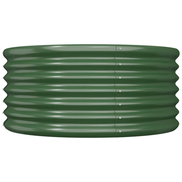 Vidaxl Garden Planter Galvanised Steel 80X80x36 Cm Green Planters & Vases