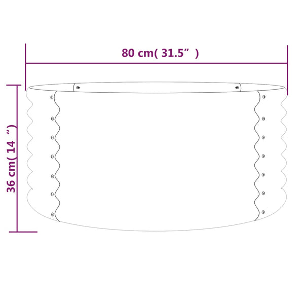 Vidaxl Garden Planter Galvanised Steel 80X80x36 Cm Green Planters & Vases