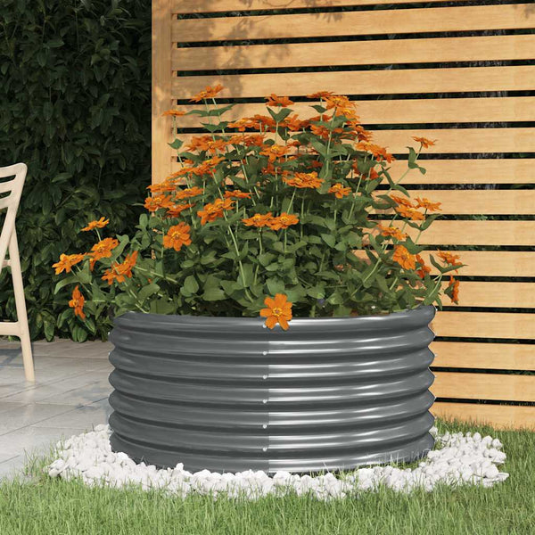 Vidaxl Garden Planter Galvanised Steel 80X80x36 Cm Anthracite Planters & Vases