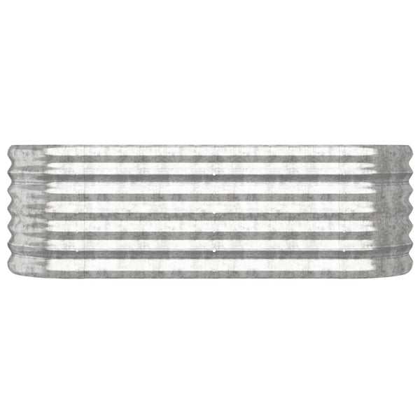 Vidaxl Garden Raised Bed Galvanised Steel 114X40x36 Cm Silver Raised Garden Beds