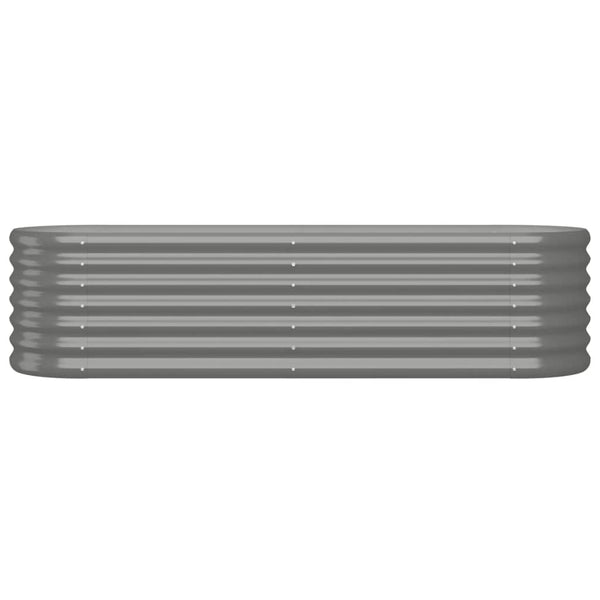 Vida Xl Garden Raised Bed Powder Coated Steel 152X40x36 Cm Grey Raised Garden Beds