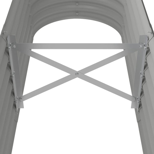Vida Xl Garden Raised Bed Powder Coated Steel 152X40x36 Cm Grey Raised Garden Beds