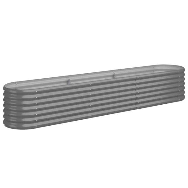 Vidaxl Garden Raised Bed Galvanised Steel 224X40x36 Cm Grey Raised Garden Beds