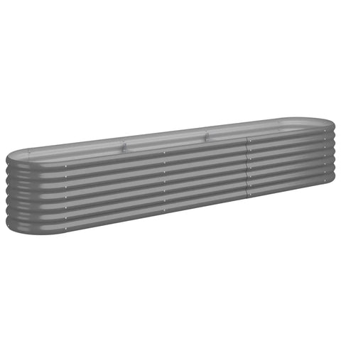 Vidaxl Garden Raised Bed Galvanised Steel 224X40x36 Cm Grey Raised Garden Beds