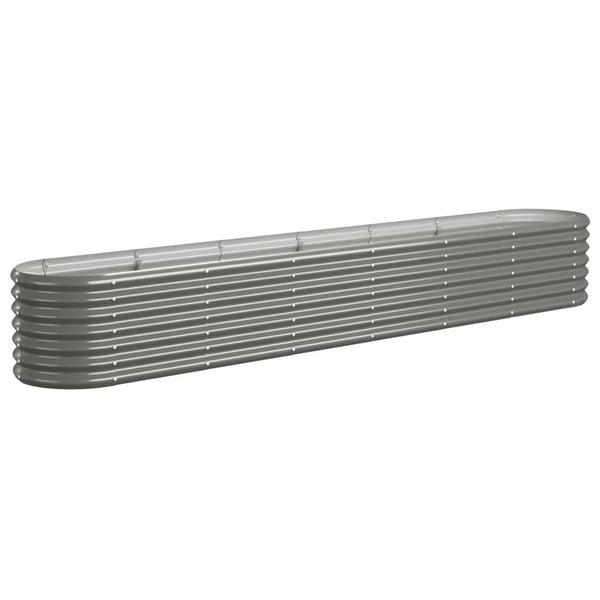 Vidaxl Garden Raised Bed Galvanised Steel 260X40x36 Cm Grey Raised Garden Beds