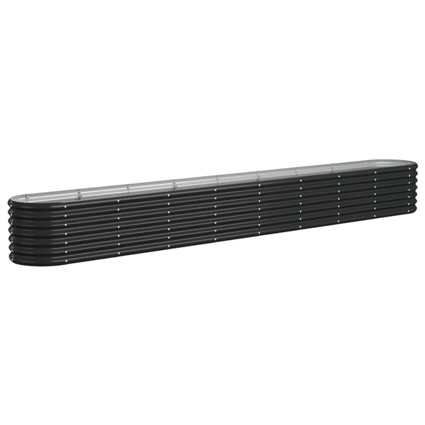 Vidaxl Garden Raised Bed Galvanised Steel 332X40x36 Cm Anthracite Raised Garden Beds