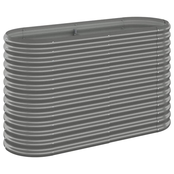 Vidaxl Garden Raised Bed Galvanised Steel 114X40x68 Cm Grey Raised Garden Beds