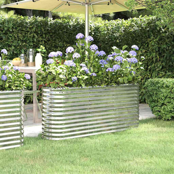 Vidaxl Garden Raised Bed Galvanised Steel 152X40x68 Cm Silver Raised Garden Beds