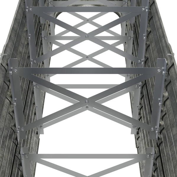 Garden Raised Bed Powder Coated Steel 224X40x68 Cm Silver Raised Garden Beds