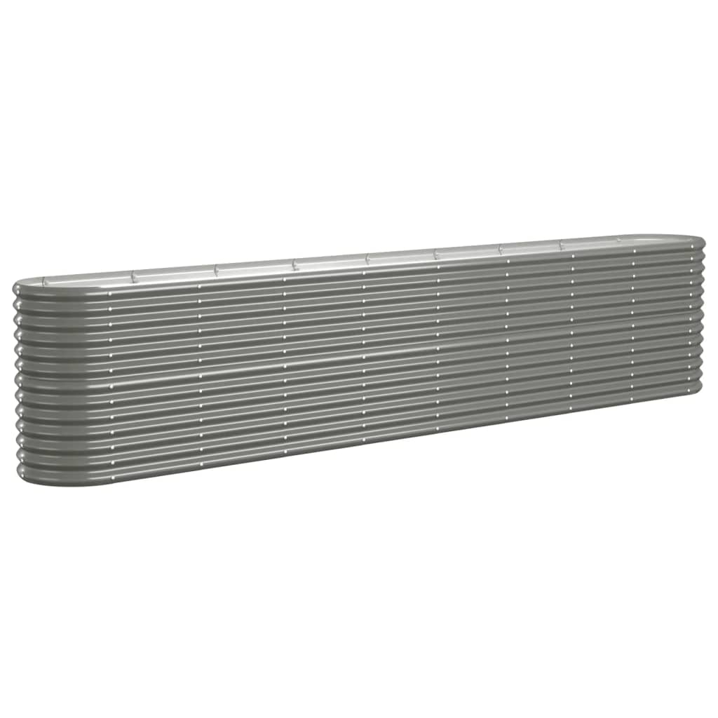 Vidaxl Garden Raised Bed Galvanised Steel 332X40x68 Cm Grey Raised Garden Beds