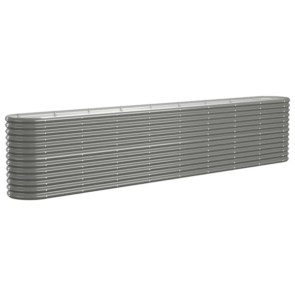 Vidaxl Garden Raised Bed Galvanised Steel 332X40x68 Cm Grey Raised Garden Beds