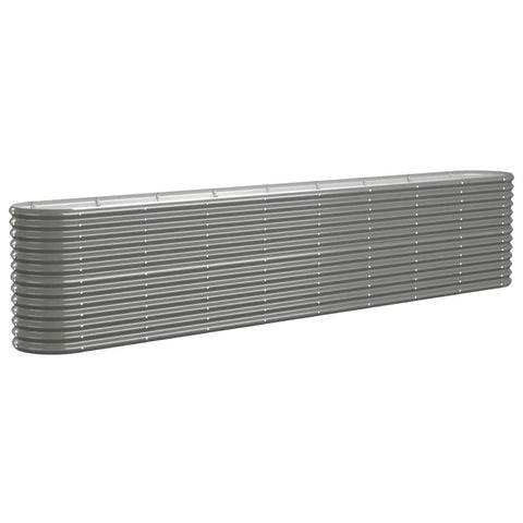 Vidaxl Garden Raised Bed Galvanised Steel 332X40x68 Cm Grey Raised Garden Beds