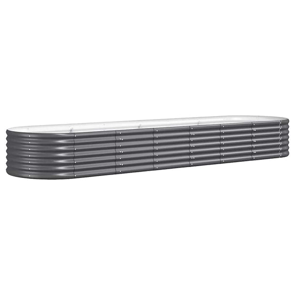 Vidaxl Garden Raised Bed Galvanised Steel 296X80x36 Cm Anthracite Raised Garden Beds