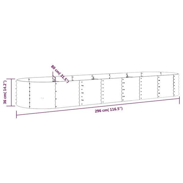 Vidaxl Garden Raised Bed Galvanised Steel 296X80x36 Cm Anthracite Raised Garden Beds