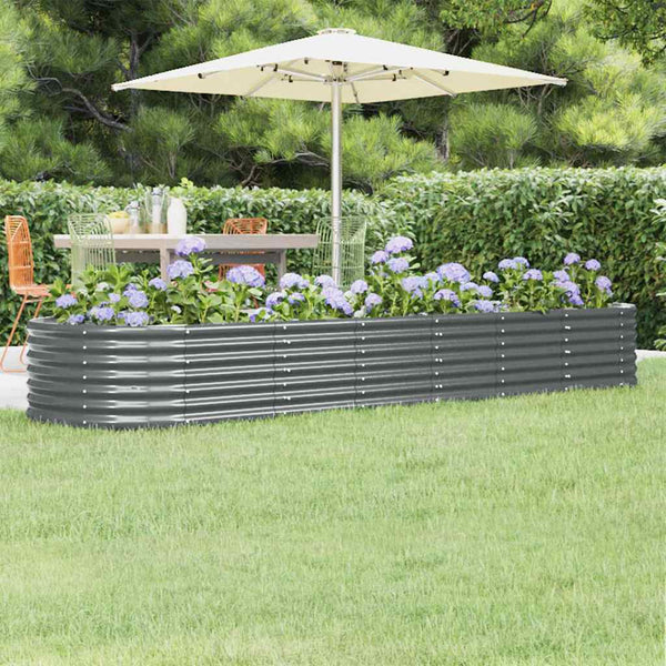 Vidaxl Garden Raised Bed Galvanised Steel 296X80x36 Cm Anthracite Raised Garden Beds