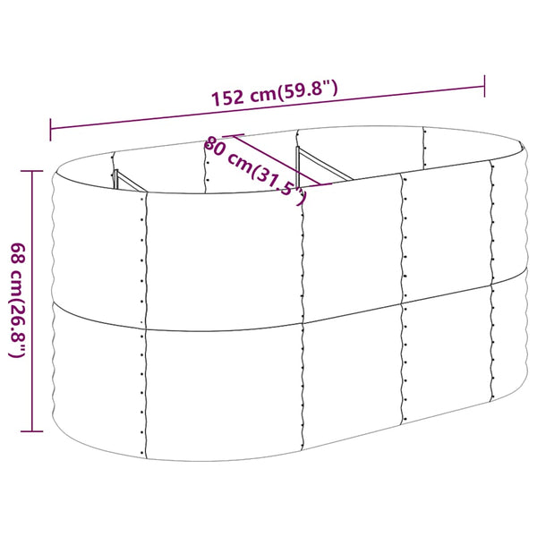 Vidaxl Garden Raised Bed Galvanised Steel 152X80x68 Cm Anthracite Raised Garden Beds