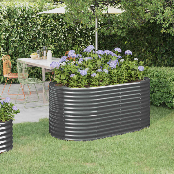Vidaxl Garden Raised Bed Galvanised Steel 152X80x68 Cm Anthracite Raised Garden Beds