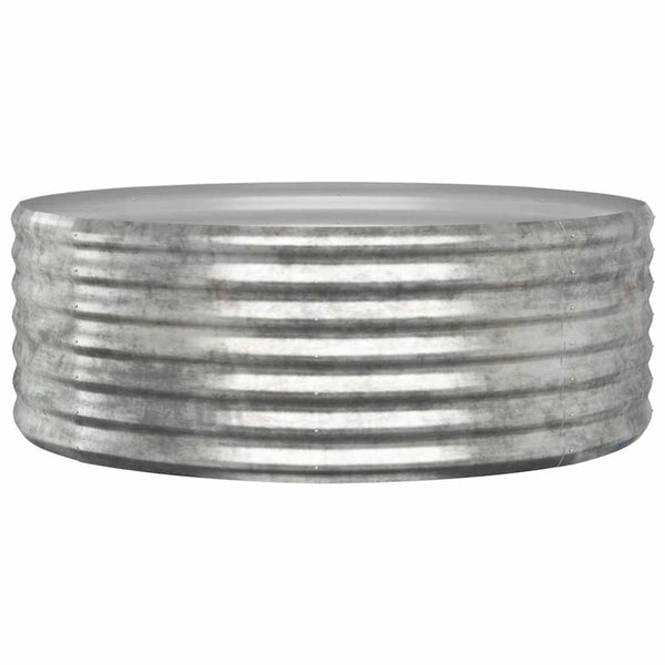 Vidaxl Garden Raised Bed Galvanised Steel 100X100x36 Cm Silver Raised Garden Beds