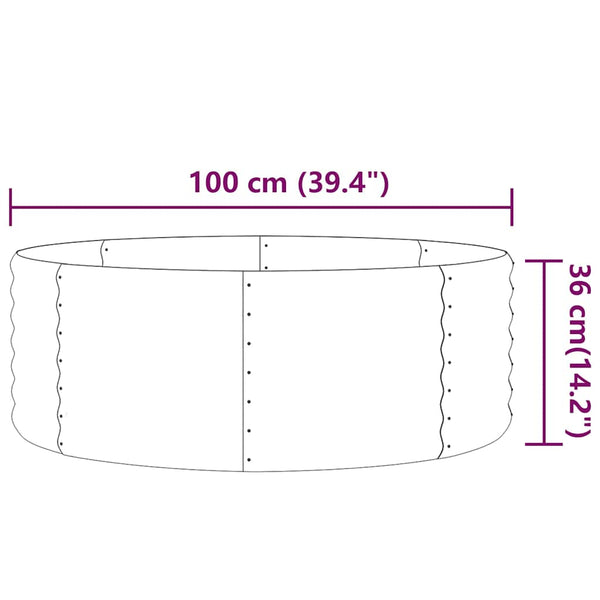 Vidaxl Garden Raised Bed Galvanised Steel 100X100x36 Cm Silver Raised Garden Beds
