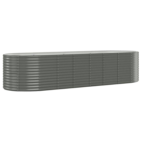 Vidaxl Garden Raised Bed Galvanised Steel 322X100x68 Cm Grey Raised Garden Beds