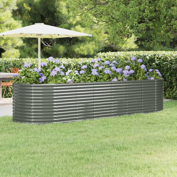 Vidaxl Garden Raised Bed Galvanised Steel 322X100x68 Cm Grey Raised Garden Beds