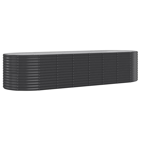 Garden Raised Bed Powder Coated Steel 322X100x68 Cm Anthracite Raised Garden Beds