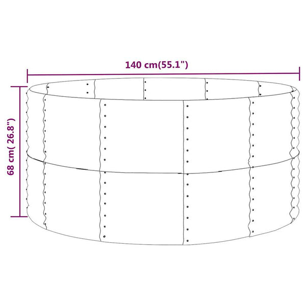 Vidaxl Garden Raised Bed Anthracite 140X140x68 Cm Galvanised Steel Raised Garden Beds